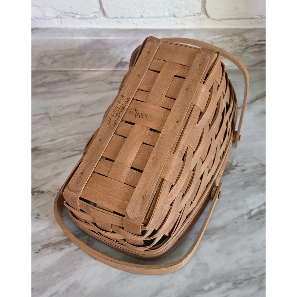 Longaberger 1988 Vintage Carrying‎ Vegetable Basket Swing Handles 80's Signed